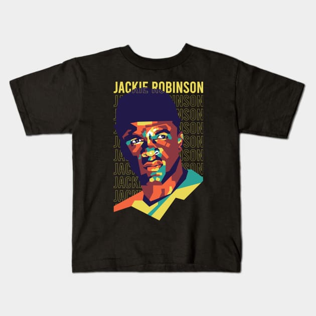 Jackie Robinson on WPAP art 2 Kids T-Shirt by pentaShop